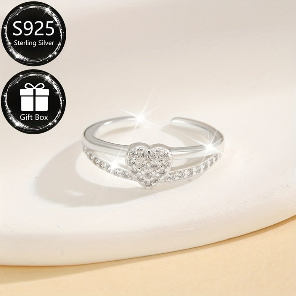 Chevillère cœur en argent sterling 925 pour femme – Bracelet de cheville ajustable avec accent en oxyde de zirconium, bijou romantique pour la Saint-Valentin et les vacances à la plage en argent et or, style vintage léger de 1,3 g