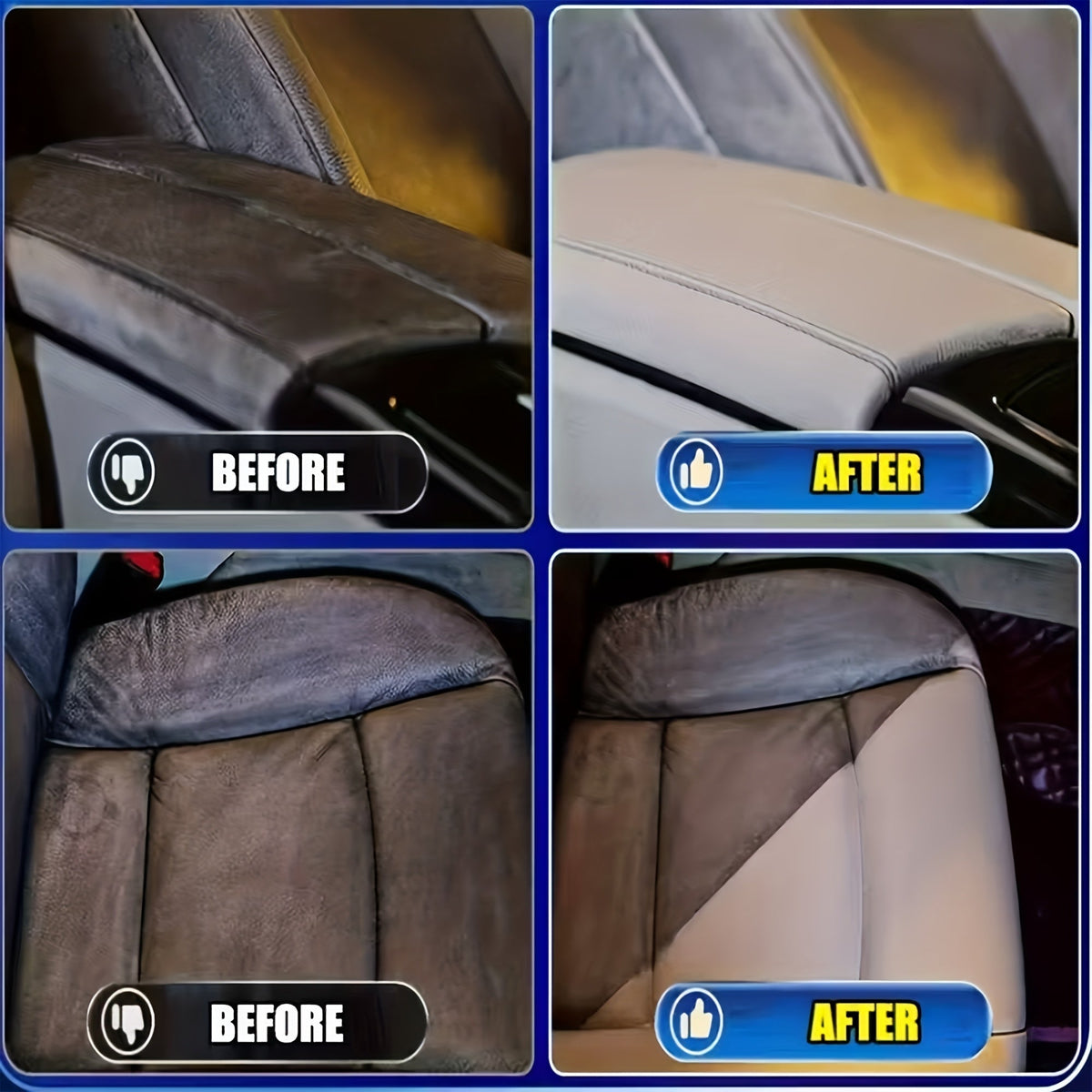 Rénovateur et restaurateur d'intérieur de voiture 100 ml – Nettoyant polyvalent pour plastique, tissu, sièges et tableau de bord, protection longue durée avec éponge applicatrice
