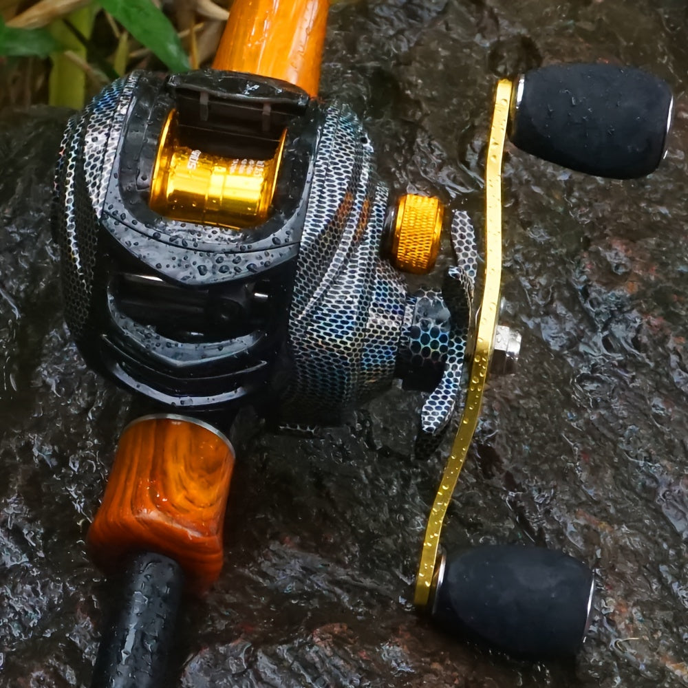 Moulinet de pêche casting ultra-léger avec système de frein magnétique, puissance de frein maximale de 22 lb – Moulinet profil bas ergonomique pour eau douce et eau de mer, gaucher et droitier, ratio de récupération fluide