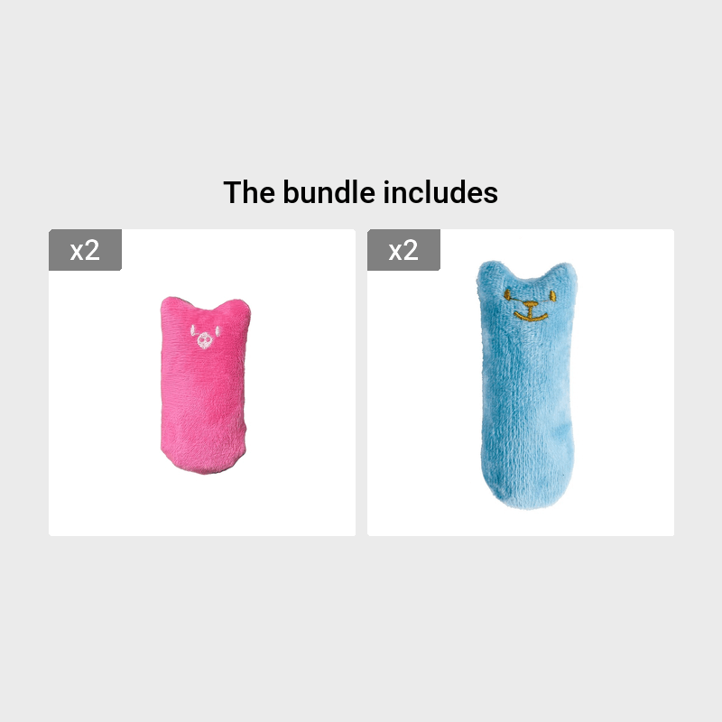 Jouet coussin en peluche couineur pour chat - Jouet kicker rembourré au design interactif avec couineur pour chats et chatons, pour jeu en solo et anti-ennui, sans pile, 6 couleurs : vert, jaune, rose, bleu, café
