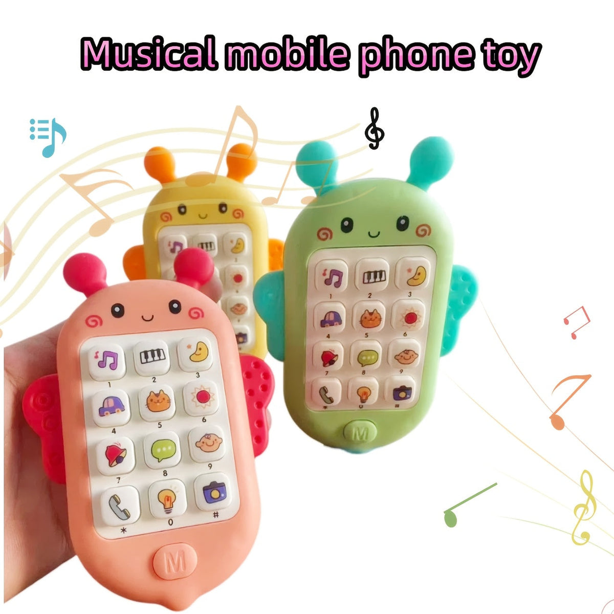 Jouet téléphone pour tout-petit avec lumières et chansons, jouet éducatif d'éveil sans pile, téléphone portable interactif pour bébés et enfants de 1 à 3 ans, cadeau idéal pour Noël, Halloween, Pâques ou un anniversaire