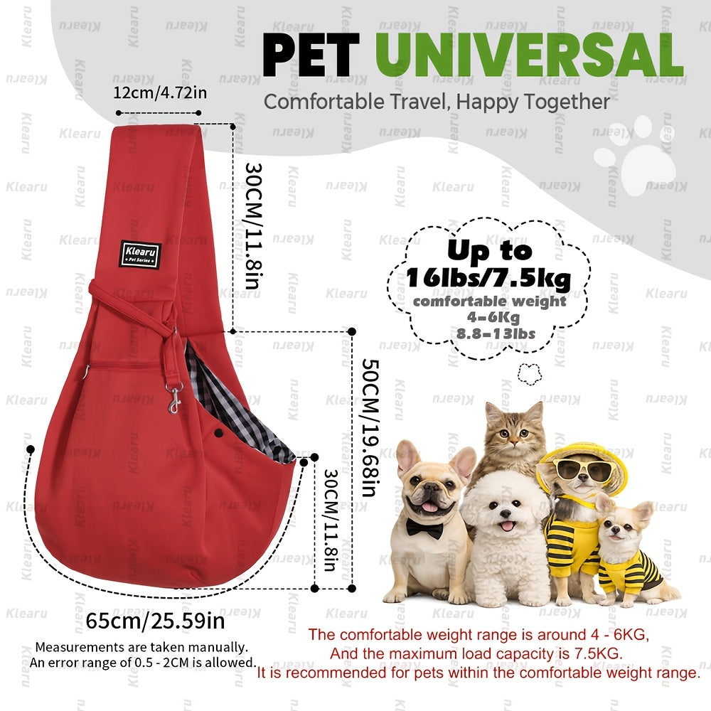 Sac bandoulière de transport pour chats et chiens jusqu'à 6,3 kg - Sac de transport croisé pour petits chiens et chats avec poche zippée - Sac bandoulière mains libres pour voyages en extérieur - Cadeau pour animaux pour Halloween et Noël