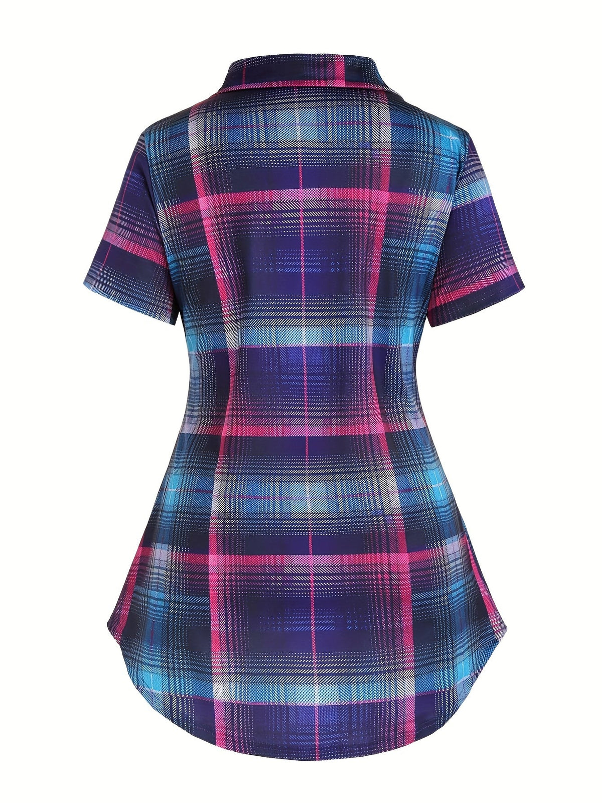 Women's Two-Piece Set Plaid Button Front Shirt & Solid Cami Top β Casual Summer Matching Outfit Set for Women S M L XL XXL Purple Milky Green