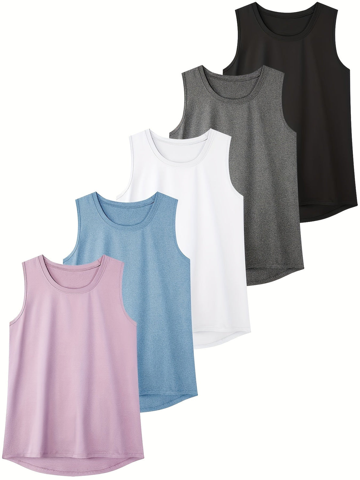 Lot de 5 débardeurs de sport pour femme, séchage rapide, dos nageur, respirants et anti-transpirants, pour fitness, course à pied et salle de sport, tailles S à XXL, couleurs assorties
