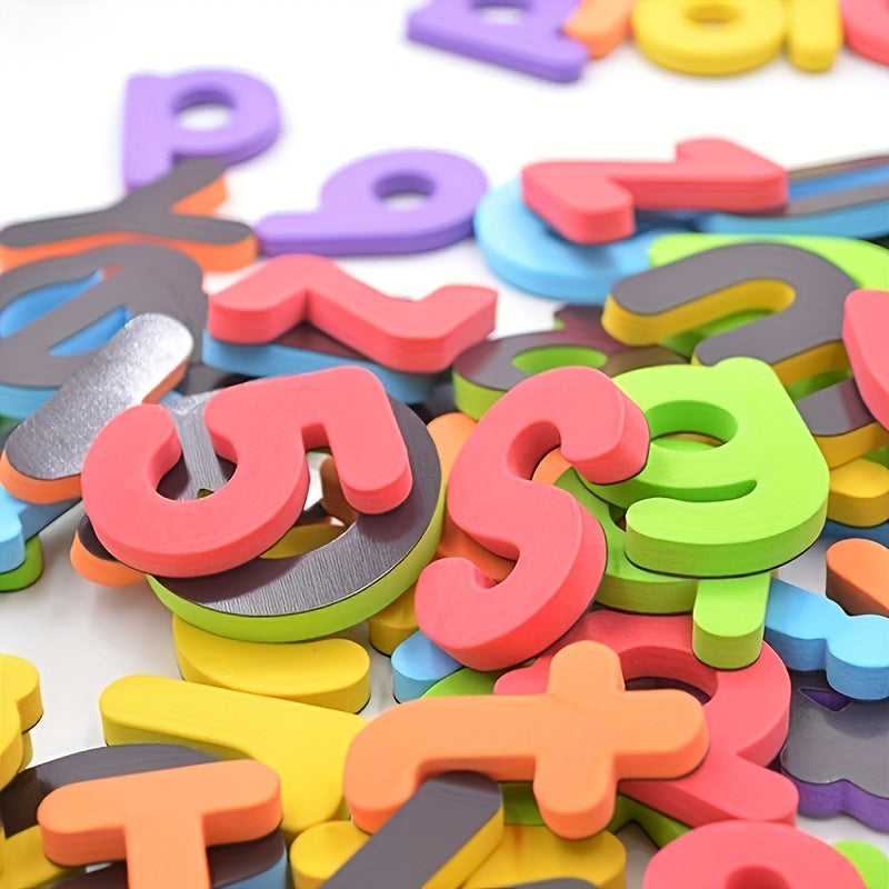 50 pièces lettres et chiffres magnétiques pour enfants, aimants de réfrigérateur alphabet colorés, autocollants éducatifs, jouet d'apprentissage pour tout-petits, orthographe préscolaire, lecture ABC 123, cadeau, couleurs aléatoires