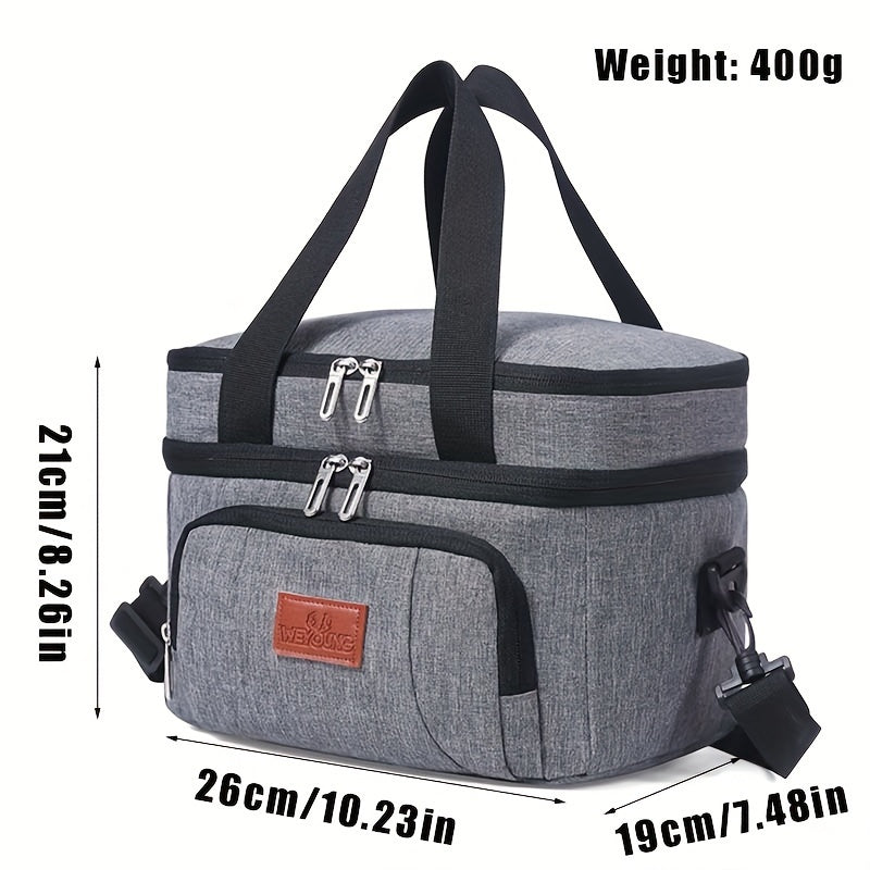 Sac à déjeuner isotherme en tissu Oxford – Sac thermique portable pour le travail, l'école et les pique-niques – Sac à lunch polyvalent pour collations, plats à emporter et préparation de repas – Étanche et réutilisable, 4 couleurs