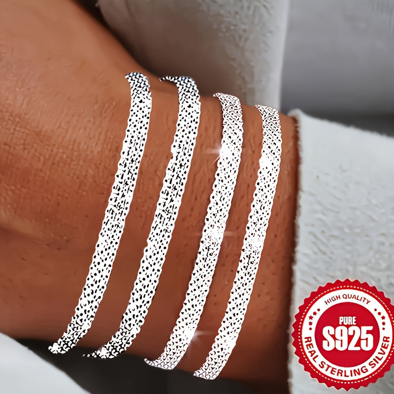 Lot de 4 bracelets tressés en argent sterling 925, joncs tissés empilables pour femmes et hommes, bijoux bohèmes minimalistes, cadeau