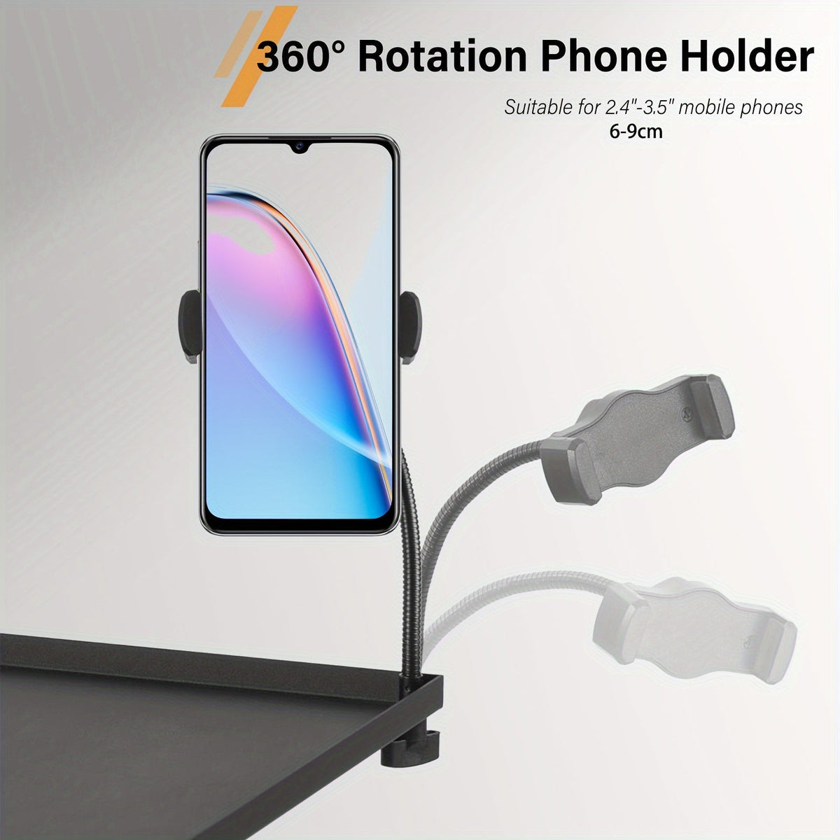 Trépied pour projecteur et ordinateur portable – Hauteur réglable avec support de téléphone col-de-cygne, plateau inclinable à 180°, capacité de 10 kg, support au sol portable pour bureau, maison, scène, studio et DJ