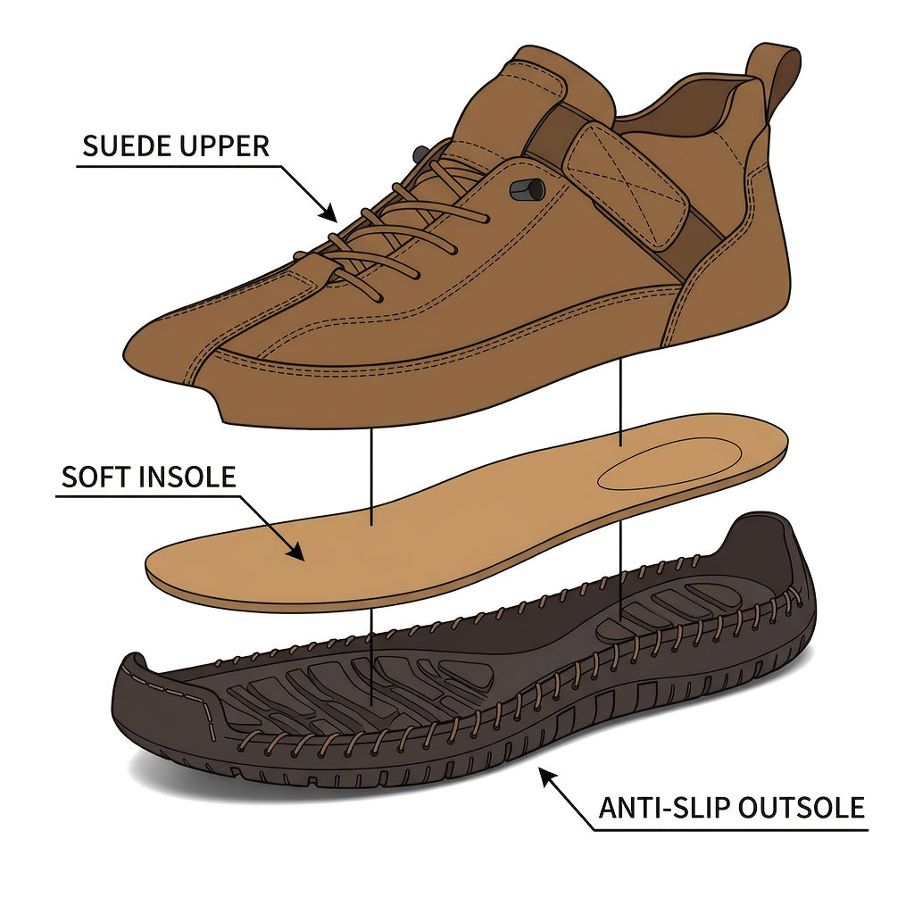 Bottines sans lacets pour hommes, mocassins mi-hauts légers, semelle amortissante antidérapante pour la marche, la conduite, le bureau décontracté, semi-formel, printemps, automne, UE 34,5-48