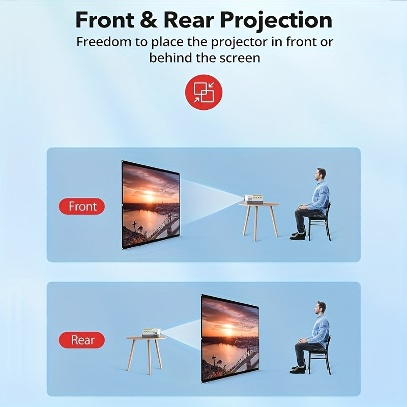 Écran de projection portable 100 pouces 4K HD 16:9 – Écran de cinéma pliable anti-plis pour intérieur et extérieur, angle de vision large 160° à projection double face pour home cinéma, camping, fêtes et présentations