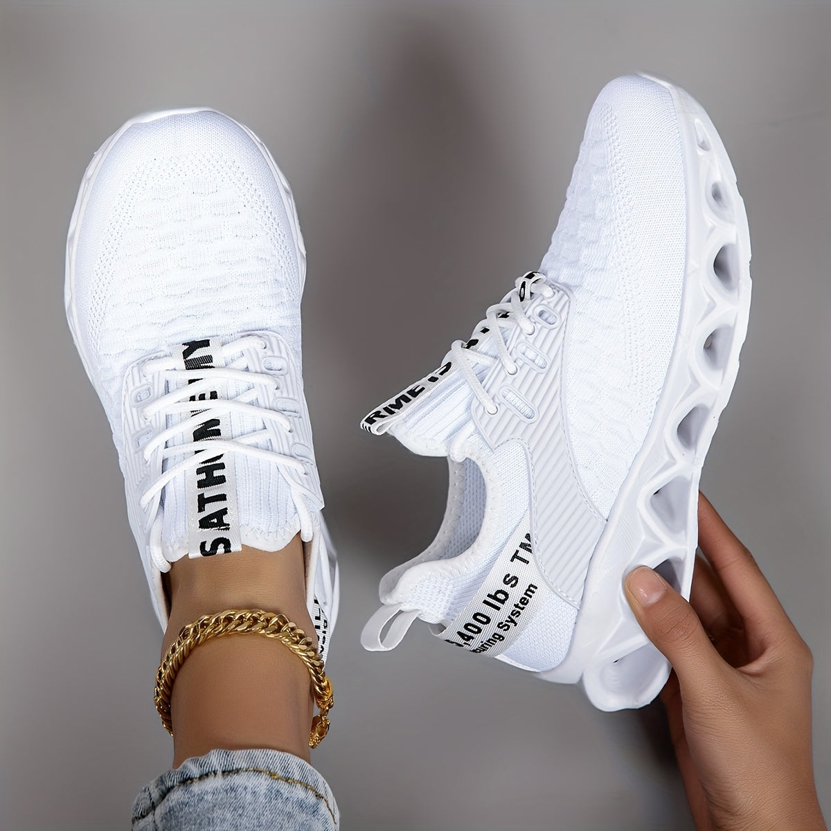 Baskets légères pour femmes, chaussures de marche à lacets en maille respirante avec semelle épaisse, chaussures de course et de tennis décontractées à enfiler, 7 couleurs, tailles US 6-12,5, chaussures d'entraînement tendance et polyvalentes