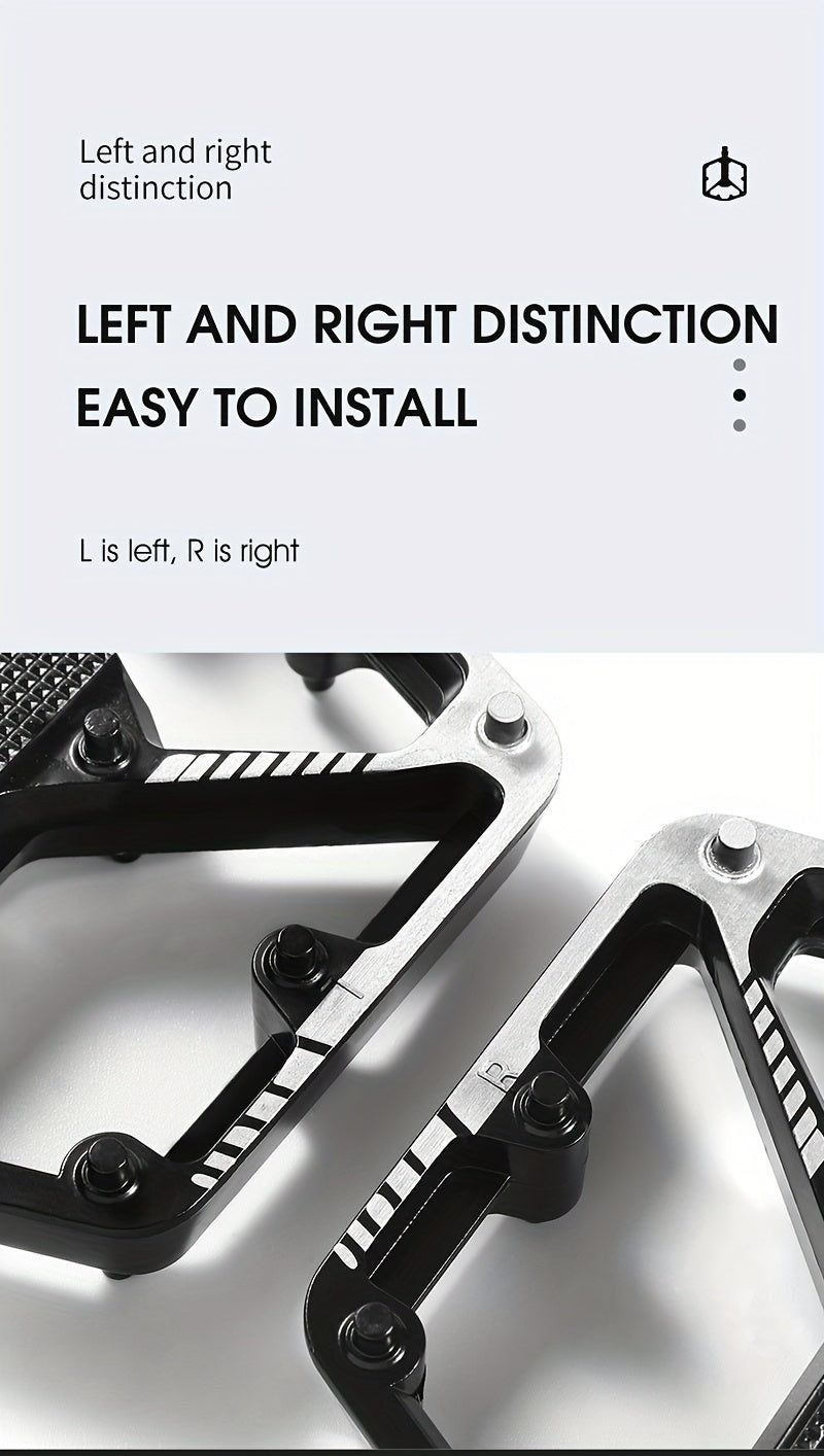 Pédales de vélo en alliage d'aluminium à 3 roulements, antidérapantes et légères, avec douille hexagonale pour VTT et vélos de route – Installation facile, accessoires de cyclisme durables multicolores, 1 paire
