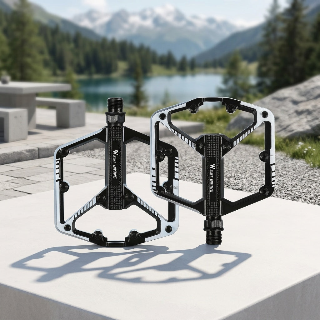 Pédales de vélo en alliage d'aluminium à 3 roulements, antidérapantes et légères, avec douille hexagonale pour VTT et vélos de route – Installation facile, accessoires de cyclisme durables multicolores, 1 paire