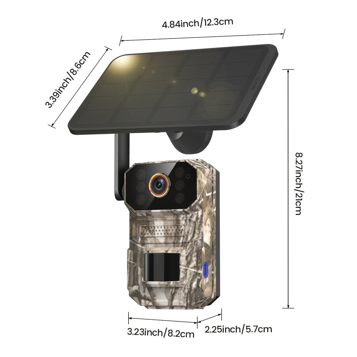 Caméra de chasse solaire 4G LTE 1920P HD – Caméra animalière cellulaire avec capteur de mouvement PIR, vision nocturne infrarouge, audio bidirectionnel, accès à distance, sans Wi-Fi requis, étanchéité IP65, alimentation solaire