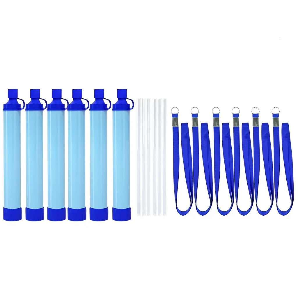 Paille filtrante purificateur d'eau personnel, système de filtration élimine 99,99 % des bactéries et protozoaires, léger et portable pour le camping, la randonnée, le trekking, la survie et les urgences avec mousqueton et seringue