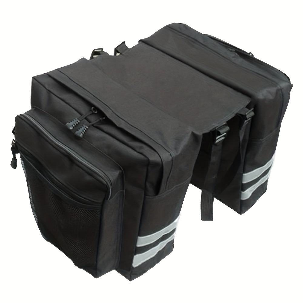 Ensemble de sacoches de vélo 50 L – Sacoche de porte-bagages, sacoche de selle et sac à bandoulière 3 en 1, accessoires de cyclisme professionnels pour le vélotaf, le cyclotourisme et les sorties en plein air, Rouge Noir Bleu