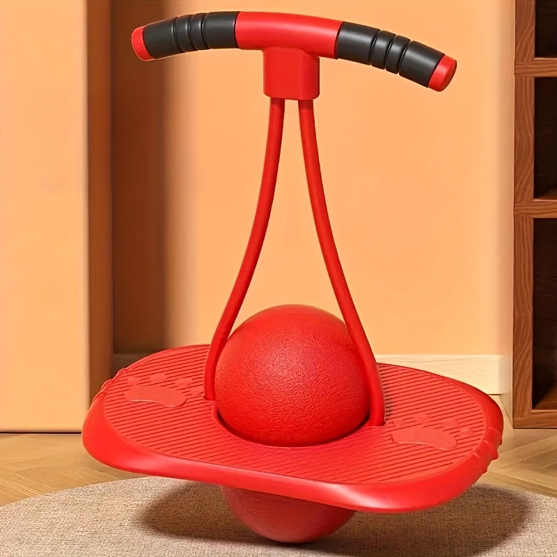 Ballon sauteur avec poignée pour enfants et adultes – Ballon sauteur de fitness anti-éclatement, haute élasticité, pour exercices et loisirs en intérieur et en extérieur, sans pile, idée cadeau idéale