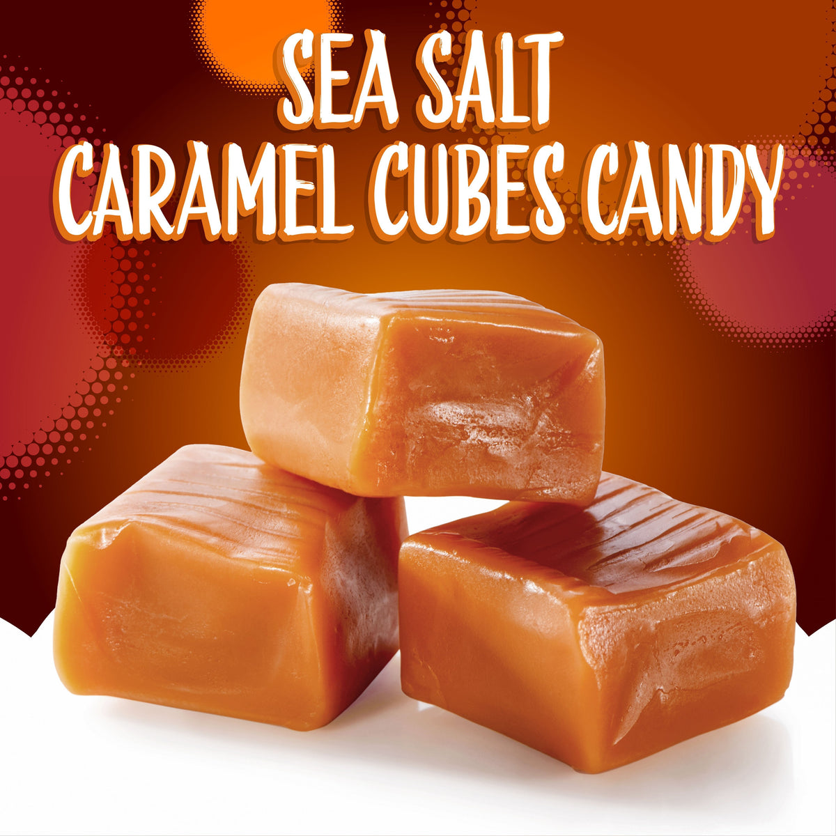 Cubes de caramel au sel marin, paquet en vrac de 1,36 kg – environ 225 pièces, emballées individuellement, caramel fondant à partager, pour le goûter, offrir, cuisiner ou remplir des coupelles à bonbons