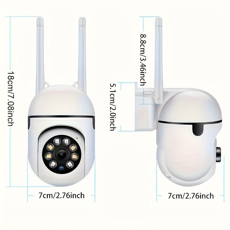 Lot de 2 caméras de sécurité WiFi 3MP Full HD - Vision nocturne, audio bidirectionnel, détection de mouvement et alertes en temps réel, caméra de surveillance étanche IP54 pour intérieur/extérieur avec accès à distance via application et USB