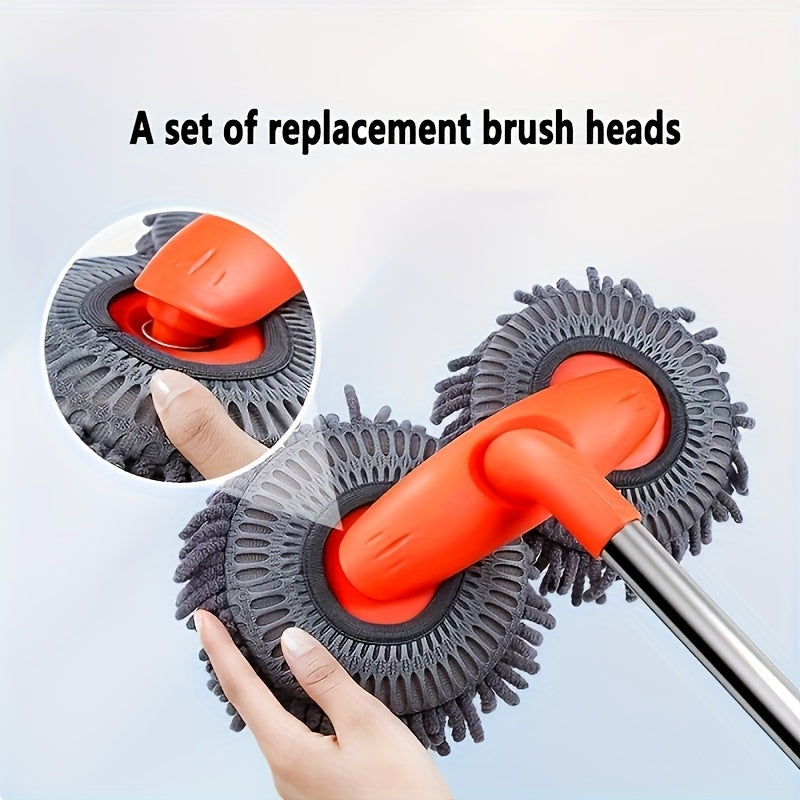 Ensemble balai et brosse de nettoyage pour voiture en microfibre réglable – Balai de lavage à manche télescopique pour voitures et camions, brosse en microfibre douce pour un nettoyage extérieur sans rayures, une brillance impeccable à chaque fois