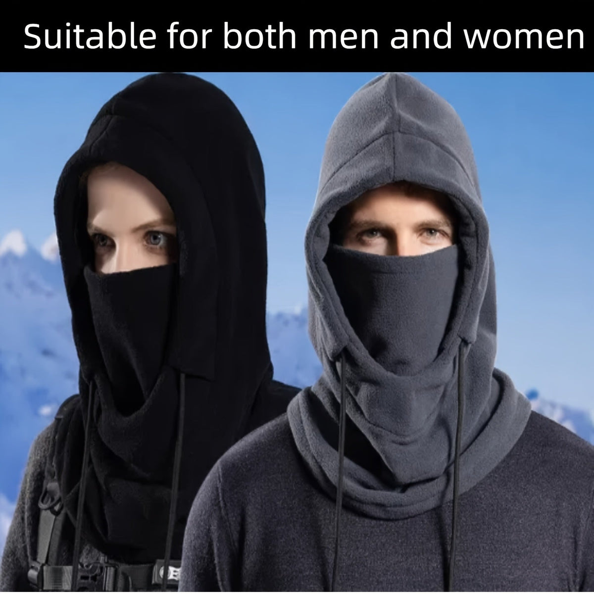 Lot de 2 bonnets d'hiver pour hommes et femmes – Bonnets en tricot thermique avec doublure en polaire, bonnets extensibles et doux pour temps froid, offre un acheté un offert, noir