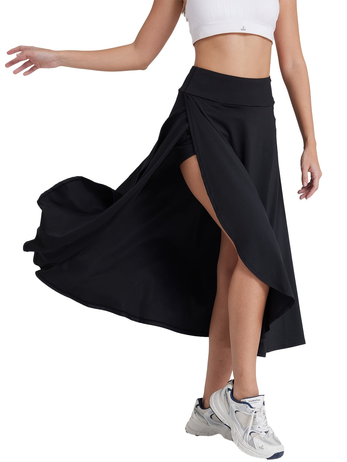 Jupe-short 2 en 1 taille haute pour femme avec short intégré et poches – Jupe de tennis de sport légère et extensible pour le fitness, la gym et le quotidien, XS-XXL, coloris variés