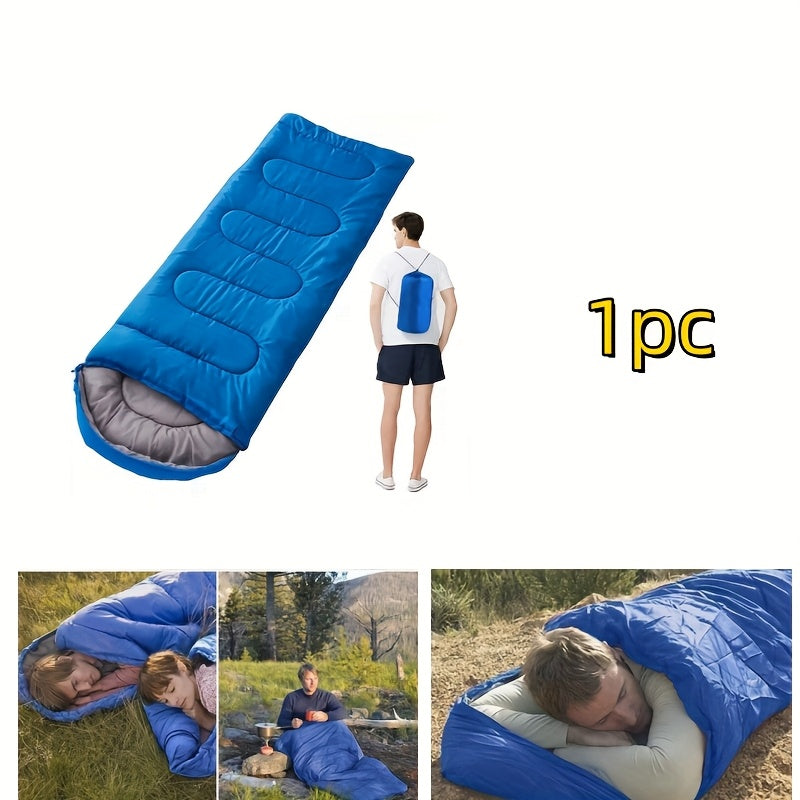 Sac de couchage 4 saisons léger pour temps froid -17 à -7°C – Forme enveloppe avec capuche réglable pour le camping, la randonnée, le trekking, l'alpinisme et les voyages en hiver