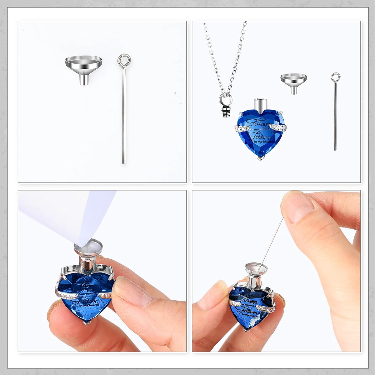 Lot de 8 petites urnes funéraires pour cendres – Ensemble de souvenirs en alliage avec pendentif médaillon en forme de cœur « Arbre de vie » pour hommes et femmes, cadeau commémoratif pour inhumation et crémation, 8 couleurs