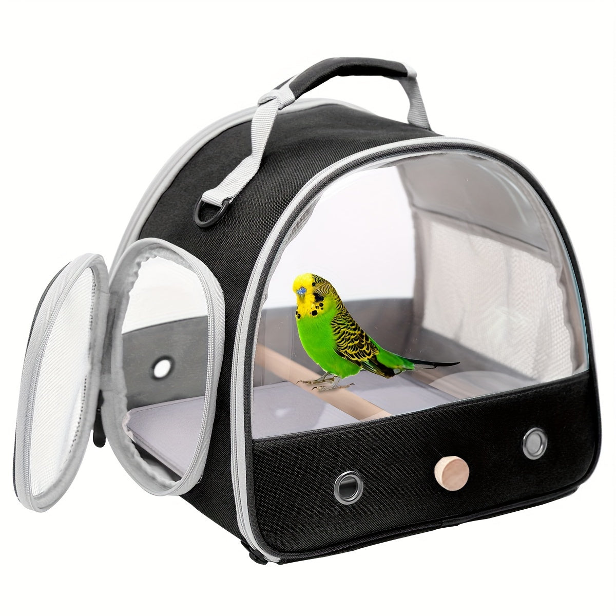 Foldable Bird Travel Cage Carrier for Parakeets Budgies Cockatiels Conures & Parrots β Compact Transport Case with Perch & Soft Mat Airline Approved for Vet Trips & Outdoor Adventures