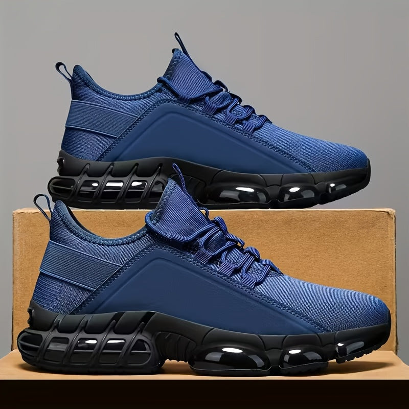Baskets légères et respirantes pour hommes, semelle en PVC, chaussures de sport décontractées basses à lacets, bleu et noir, tailles US 6,5-12,5, usage quotidien, course à pied, entraînement, chaussures de sport