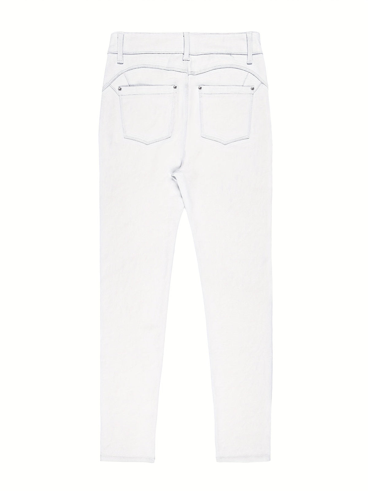 Jean skinny stretch taille haute pour femme, détail bouton en métal, style urbain, pantalon en jean coupe ajustée, 10 couleurs, S-XXL