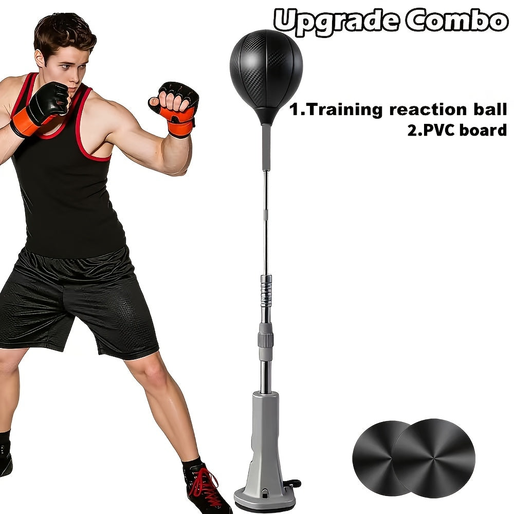 Punching-ball de réaction pour entraînement de boxe en intérieur, balle de vitesse – Bases à ventouse et adhésive, réglable, haute qualité renforcée, pour le fitness et la boxe, adultes et jeunes