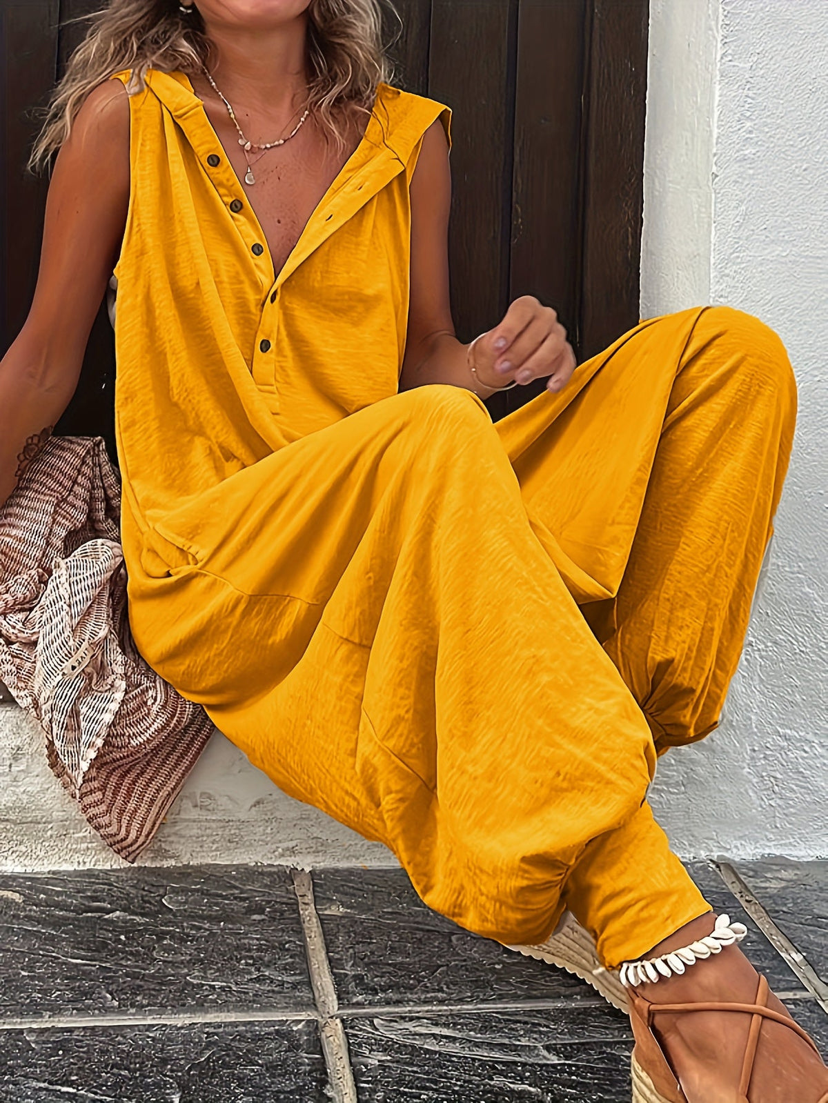 Combinaison longue à capuche sans manches pour femme, tenue décontractée une pièce, style athleisure, coupe décontractée, printemps été, S M L XL XXL