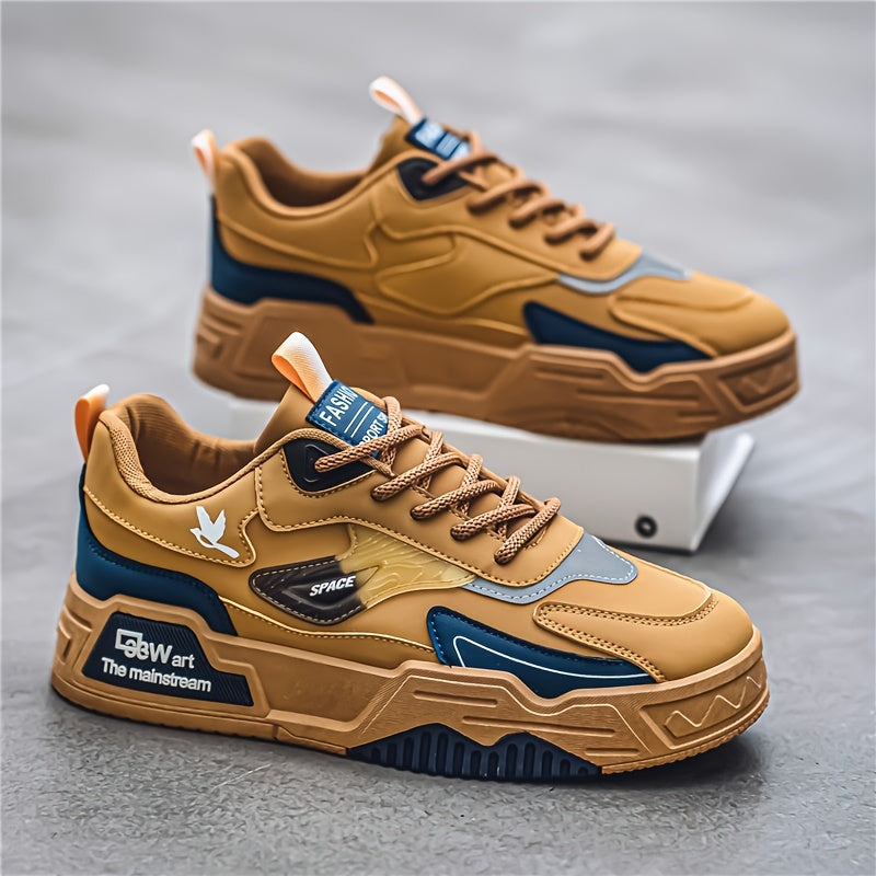 Baskets de skateboard à semelle épaisse pour homme, chaussures en toile tendance, basses, pour le sport, les loisirs et les voyages, kaki noir, pointures US 6,5-11,5