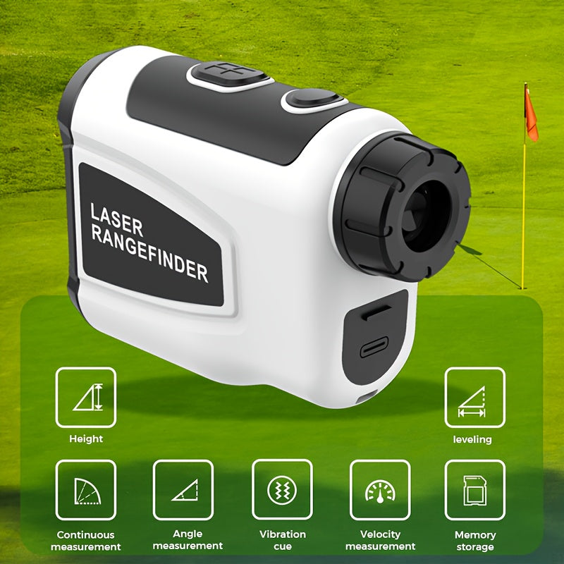 Télémètre laser de golf 1200 yards – Grossissement 6,5x, compensation de pente, verrouillage de drapeau HD, anti-vibration, rechargeable par USB, télémètre de golf haute précision à positionnement rapide, design élégant blanc