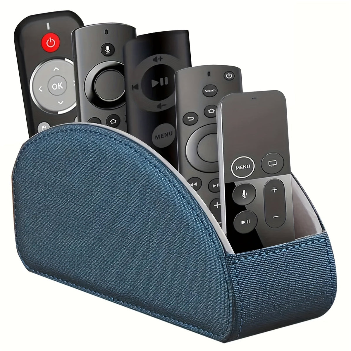 Support de télécommande à 5 compartiments, organisateur de bureau en similicuir pour salon, permet de ranger télécommandes TV, stylos, lunettes, pinceaux de maquillage, fournitures de bureau, boîte de rangement décorative pour la maison
