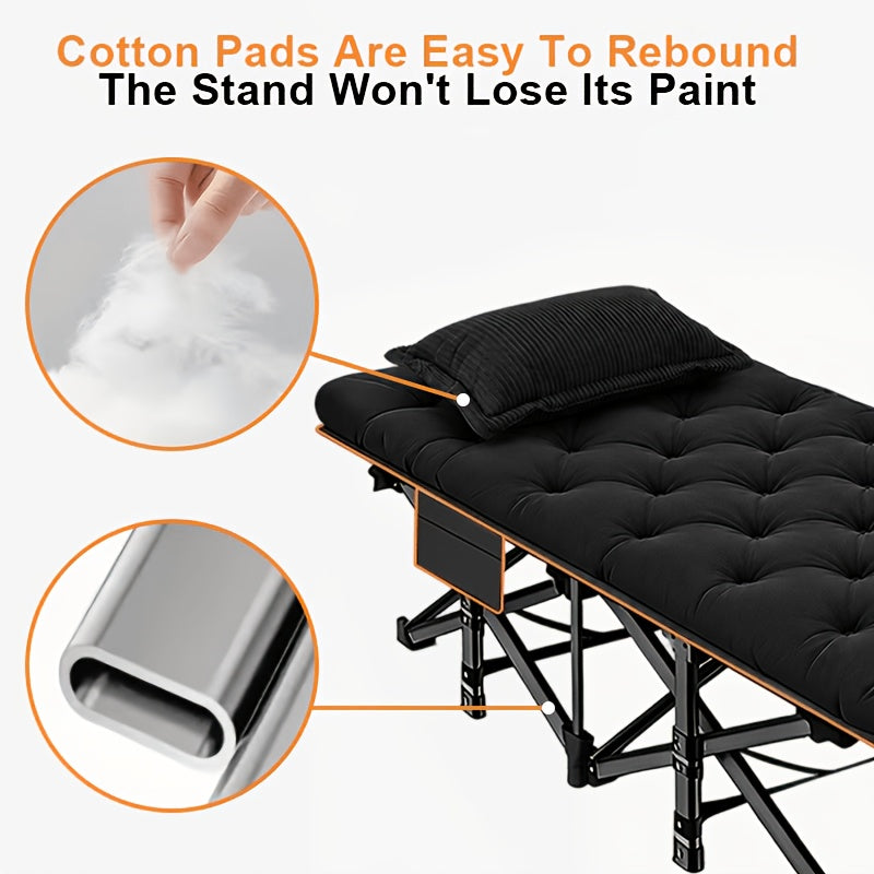 Lit de camp pliant robuste avec matelas pour adultes – Capacité de 500/600/700 lb, lit d'extérieur portable avec sac de transport pour tentes, camping et voyages – 3 modèles, 3 couleurs