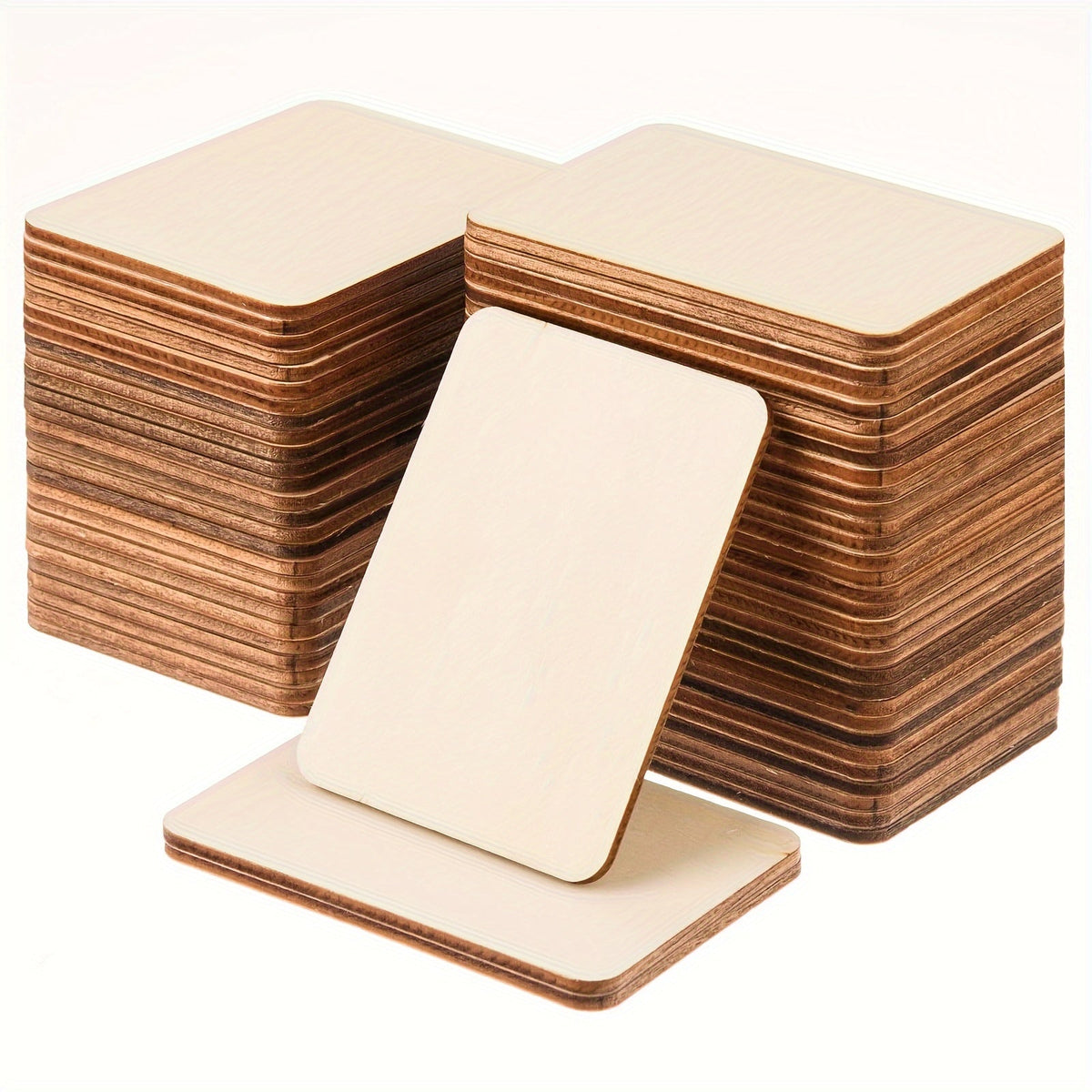 Pièces de bois brut 3x2 pouces, planchettes en bois pour loisirs créatifs, gravure laser, pyrogravure, peinture, décorations artistiques, cadeaux de fête, 20, 40, 80 pièces
