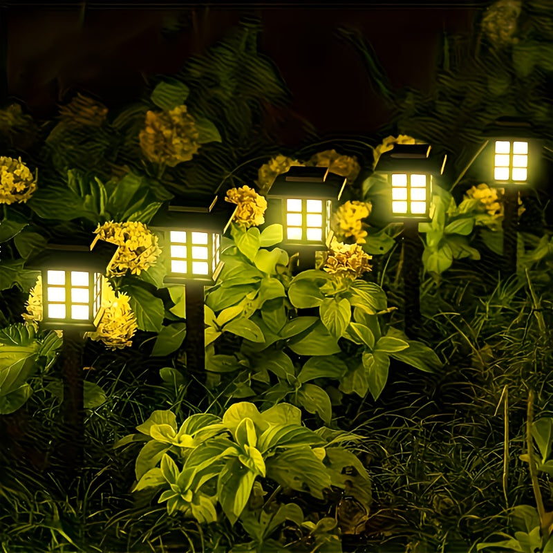 Lampes solaires d'extérieur à LED pour allée de jardin, éclairage paysager étanche IP44 pour trottoir, allée, pelouse, cour – Blanc chaud, lot de 6, 12 ou 24 – Décoration de Noël et de fêtes