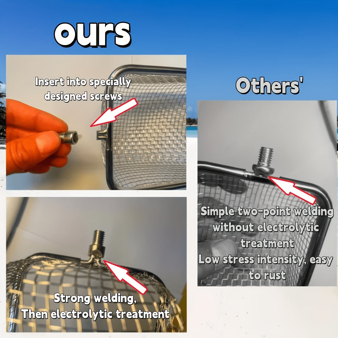 Pelle tamis de plage rétractable en acier inoxydable avec manche télescopique – Outil pour ramasser les coquillages, chercher des trésors et fouiller la plage sans se baisser | Sert aussi de pelle à litière pour chat (lot de 1 ou 2)