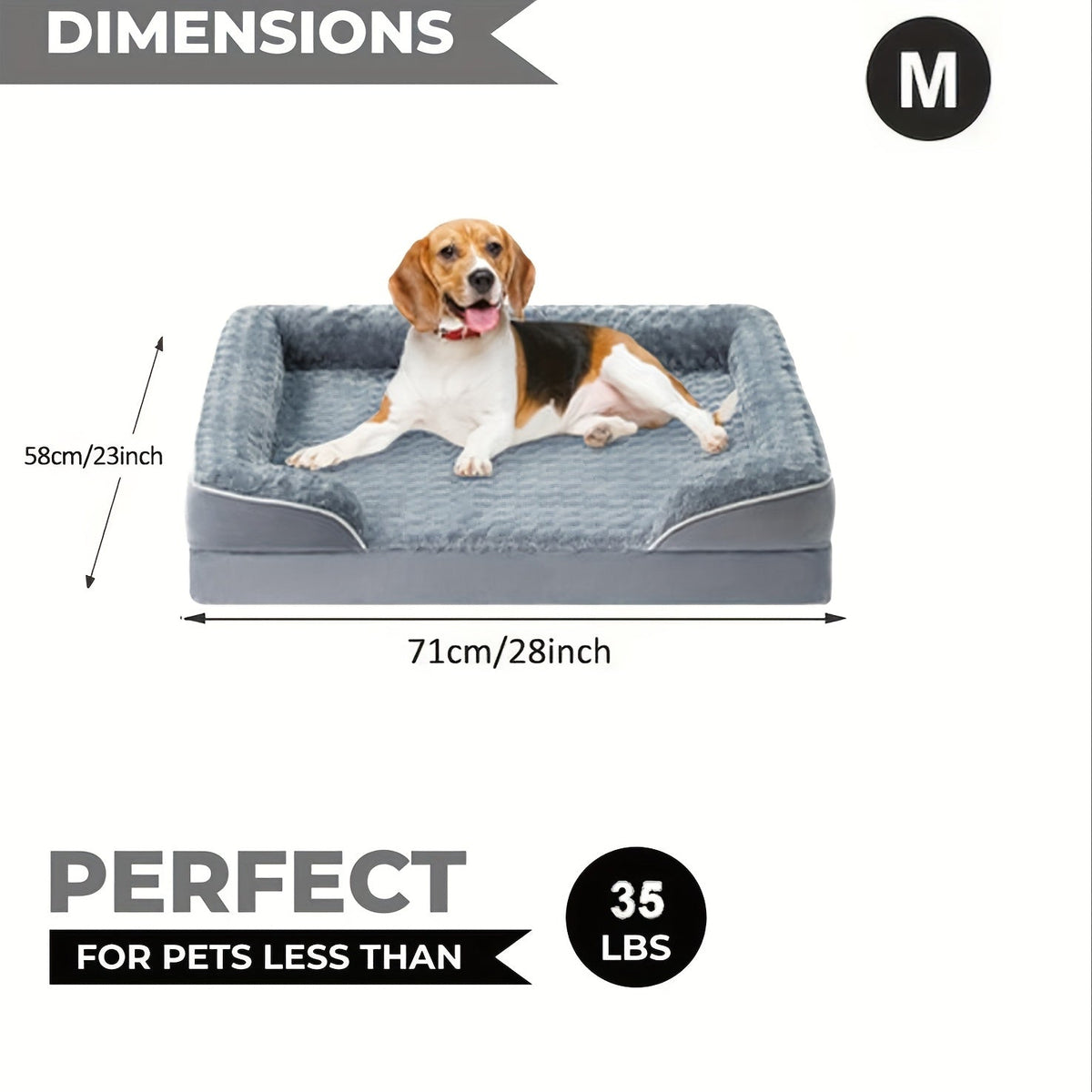Lit orthopédique pour chien extra large lavable – Canapé en mousse à mémoire de forme en forme de C avec housse amovible, fond antidérapant et rebord de soutien pour chiens de grande et très grande taille, gris
