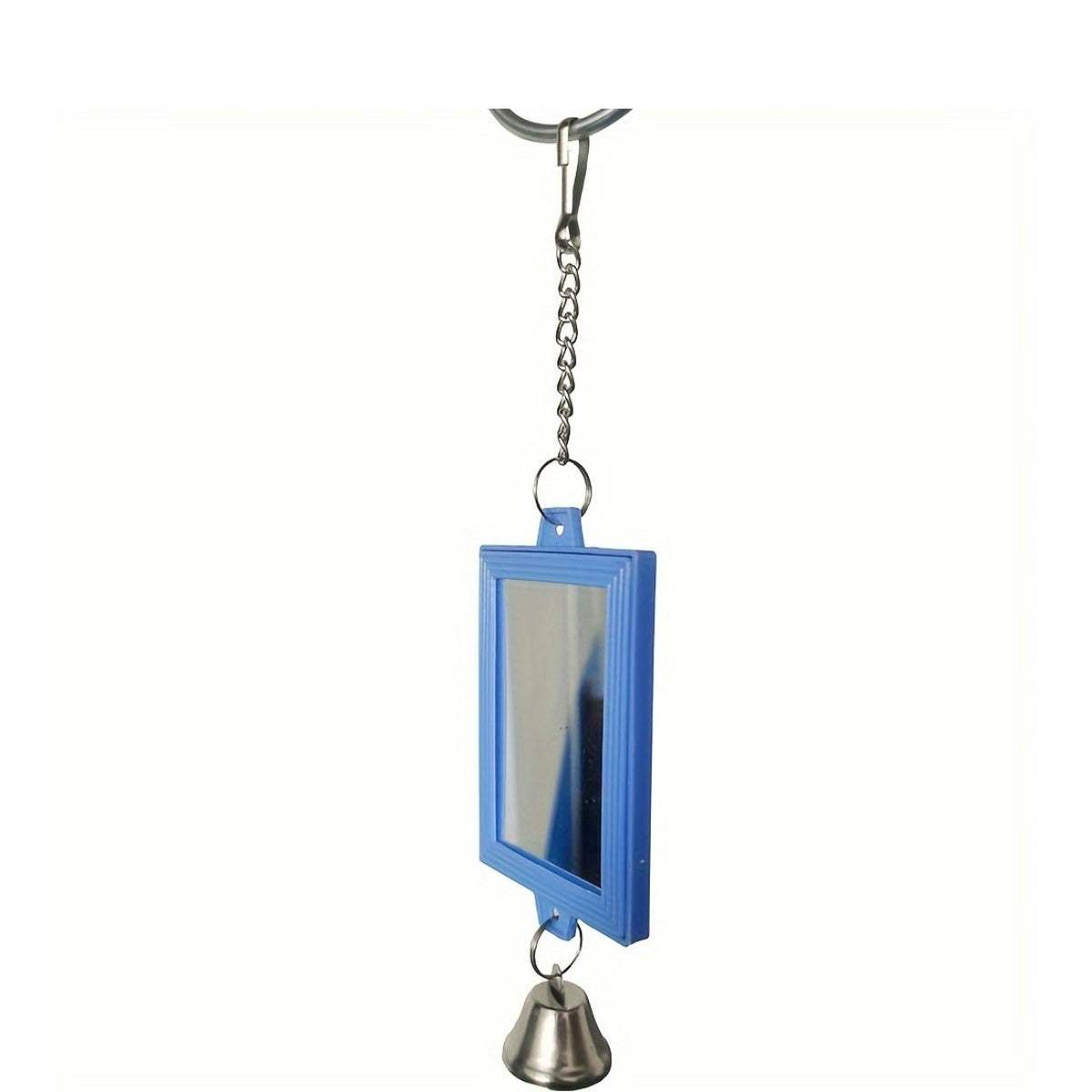 Miroir double face pour oiseau - Jouet de cage carré, décoration et accessoire interactif pour perroquets, perruches, calopsittes, inséparables - Couleur aléatoire 6 x 22 cm