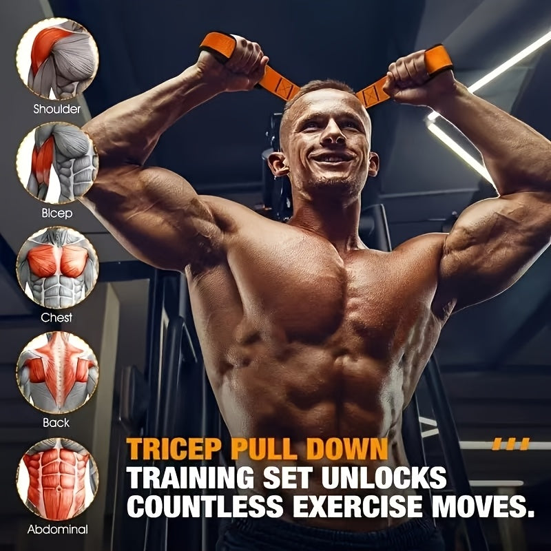 Ensemble de 5 bandes de résistance robustes jusqu'à 100 kg – Inclut 3 bandes de résistance, poignées et ancrage de porte pour exercices de deltoïde, tirage visage et biceps en salle de sport à domicile, idée cadeau fitness idéale