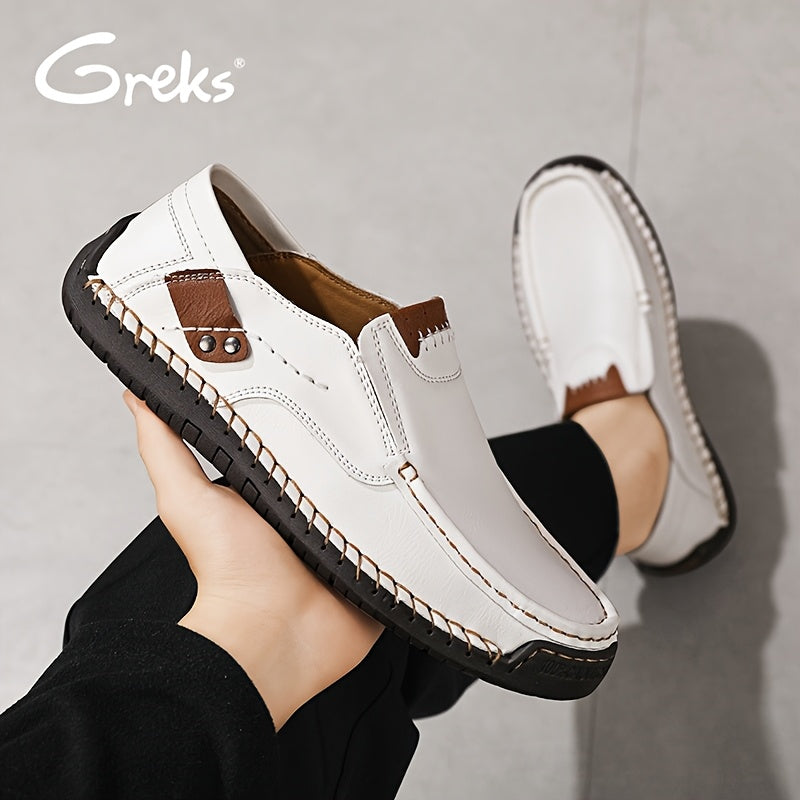 Mocassins de conduite cousus main pour homme, chaussures à enfiler légères et respirantes – Mocassins décontractés style bateau pour le travail, les voyages, la marche et l'extérieur, tailles US 4–12,5