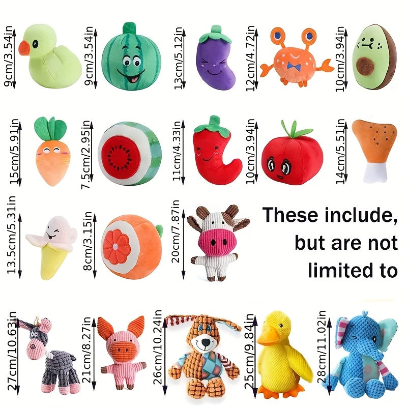 Ensemble de 16 jouets en peluche couineurs pour chien – Jolis jouets en peluche pour petits animaux, style aléatoire, sans pile, jouets couineurs doux pour mâcher et jouer, lot varié, cadeau pour chiots et petits animaux