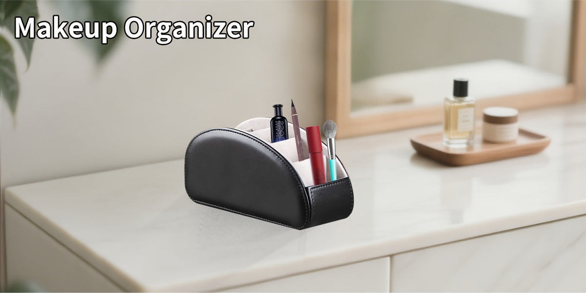 Organisateur de bureau avec 5 compartiments pour télécommandes – Boîte de rangement de chevet pour télécommandes TV, stylos, lunettes, fournitures de bureau et accessoires domestiques