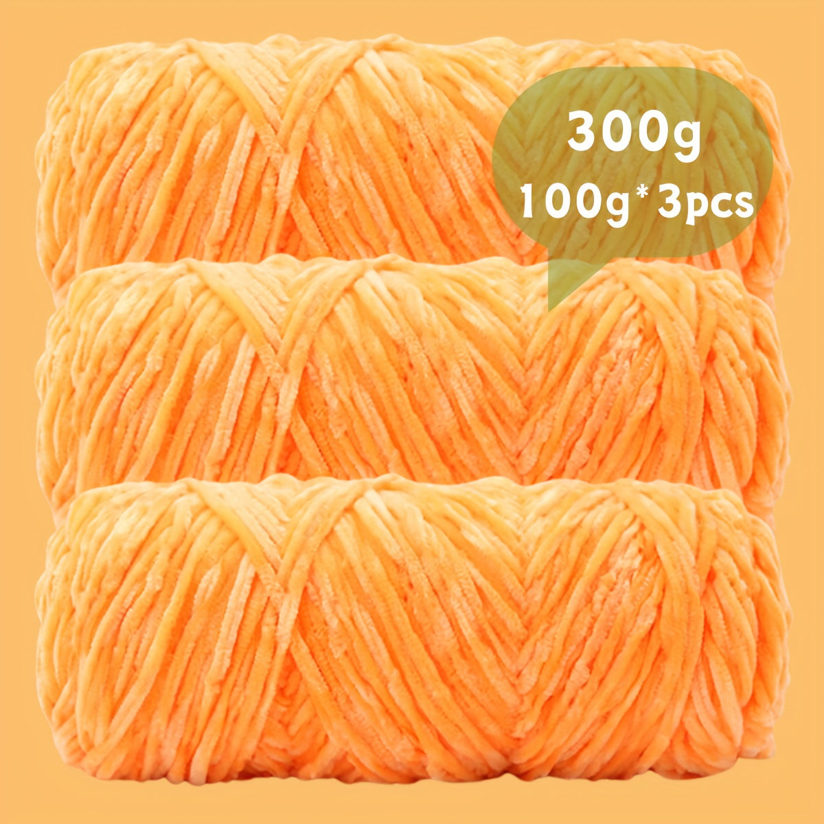 Fil chenille velours, lot de 3 pelotes de 300 g (3 x 100 g), laine douce et épaisse pour tricot et crochet, 47 couleurs, idéal pour débutants, artisanat de luxe pour pulls, écharpes, bonnets, poupées, sacs, amigurumi et projets DIY