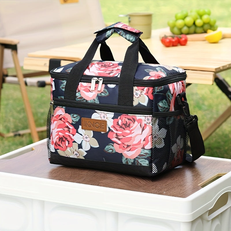 Sac à lunch isotherme pliable et portable, sac fourre-tout pour boîte à bento, doublure en aluminium étanche gardant les aliments frais et froids pour le travail, les voyages, les pique-niques et l'école