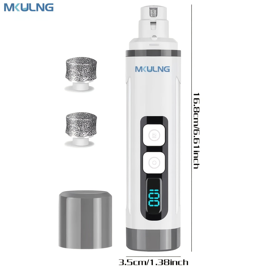 Coupe-griffes électrique silencieux pour animaux avec lumière LED – Kit de tondeuse rechargeable amélioré à 3 vitesses, entretien des pattes sans douleur pour chiens et chats de petite, moyenne et grande taille