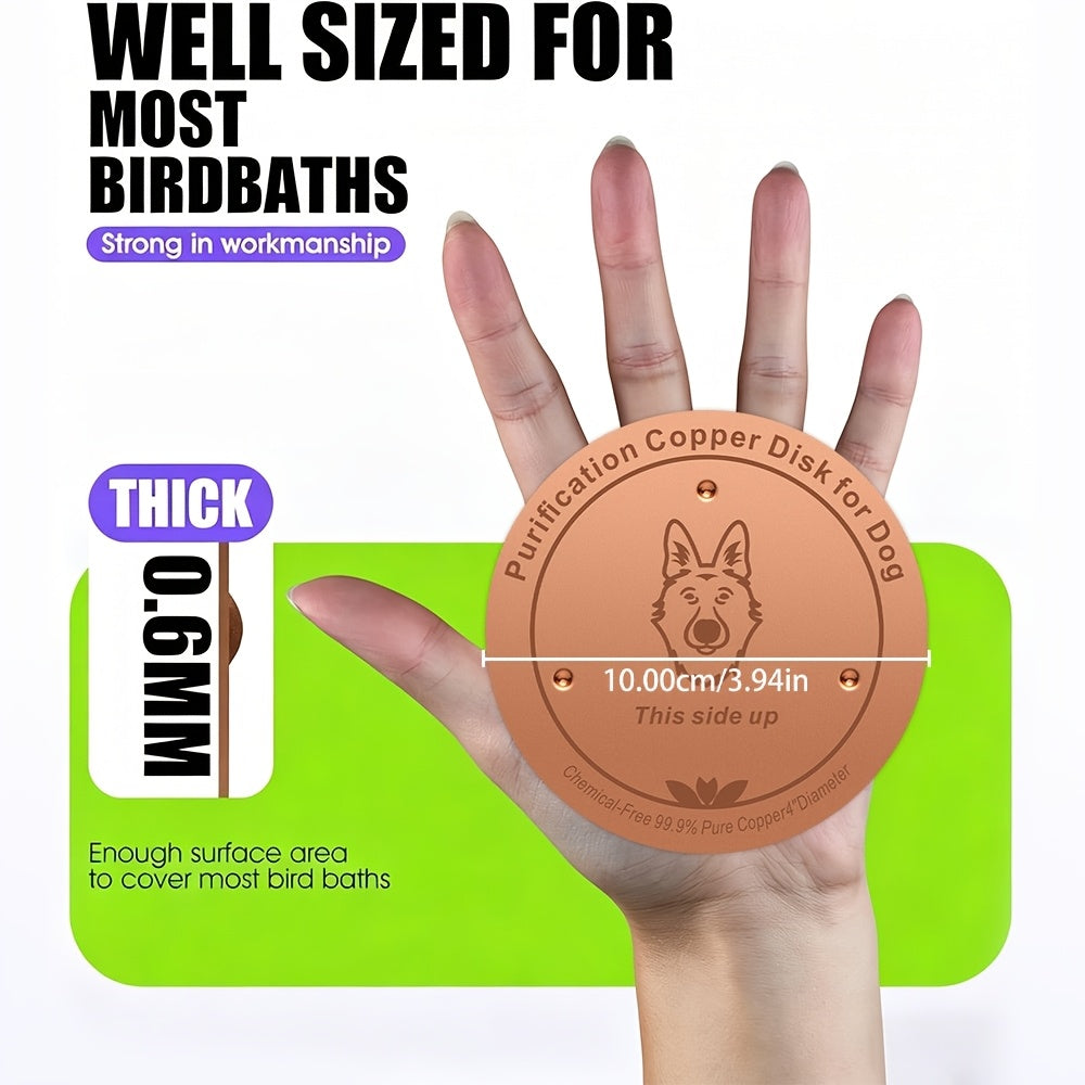 Bol à eau pour animaux en cuivre pur, cuivre à 99,9 % purifiant naturellement l'eau, pour chiens, chats et bétail, filtration physique réutilisable, aucun remplacement de filtre nécessaire